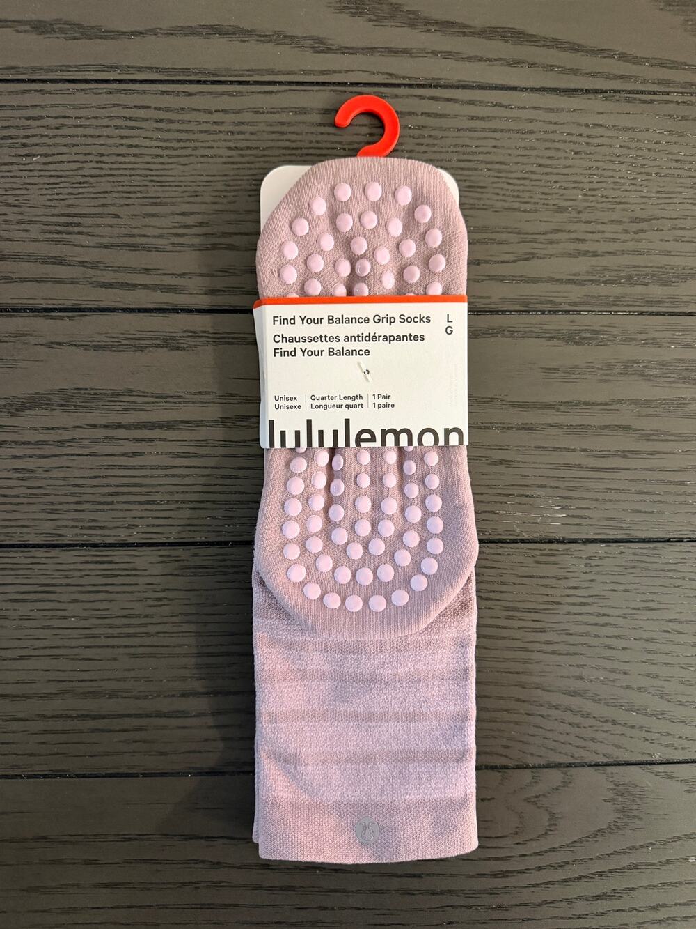 NWT Lululemon Unisex Find Your Grip Balance Grip Socks Lotus Lavendar Sz L